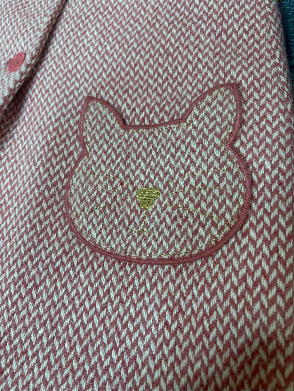 Stunning Mini Boden Tweed Pink Kitty Cat Coat 9/10